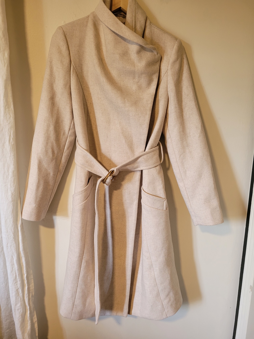 Mango Basics Light Beige Trench-Style Coat